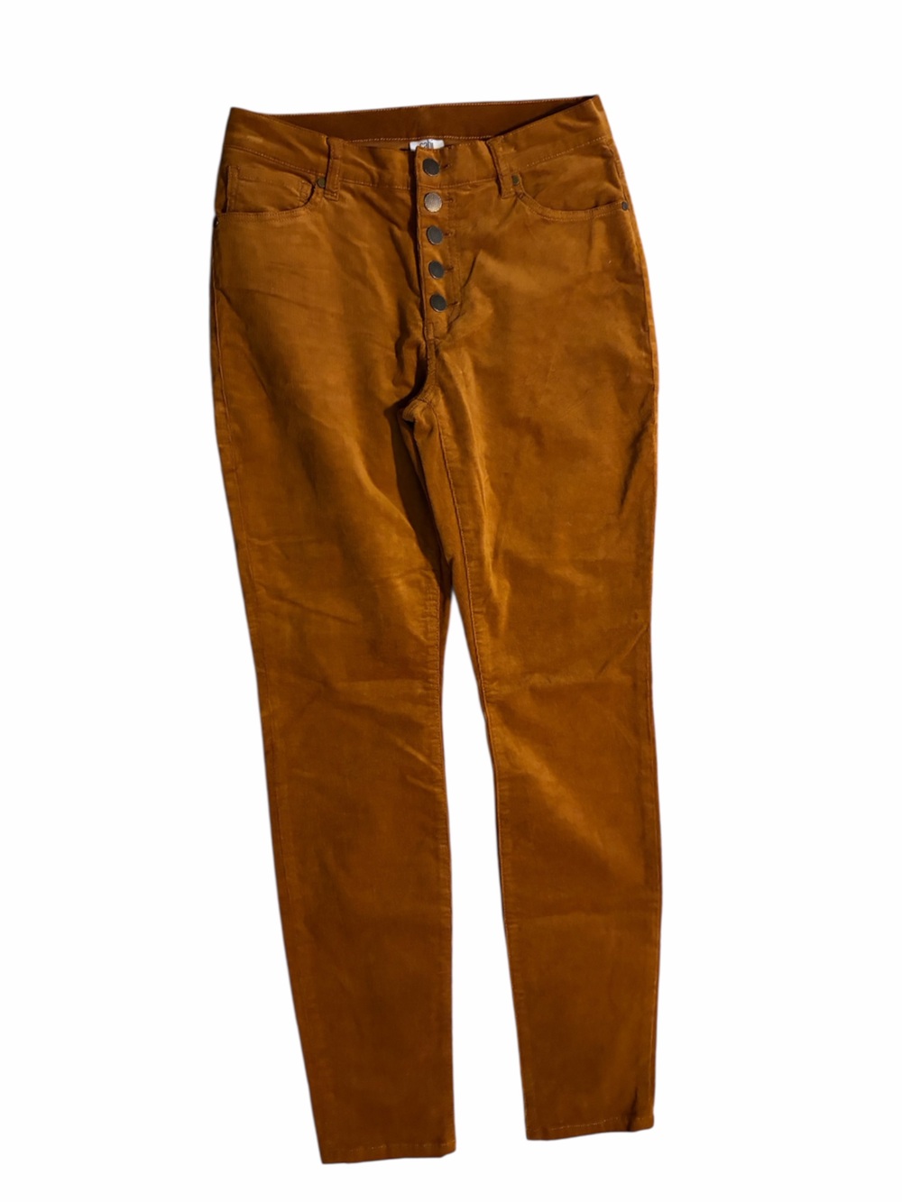 CAbi Womens 6 Skinny Cords Button Fly 5 Pocket‎ Rust Burnt Orange Corduroy
